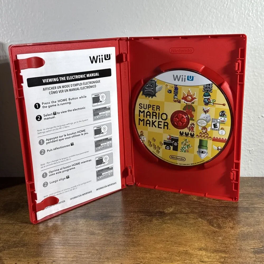 Super Mario Maker Wii U CIB Game Nintendo Wii U 2015 w/ Slipcover + Book